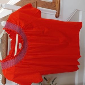 NWOT J. Crew smocked blouse